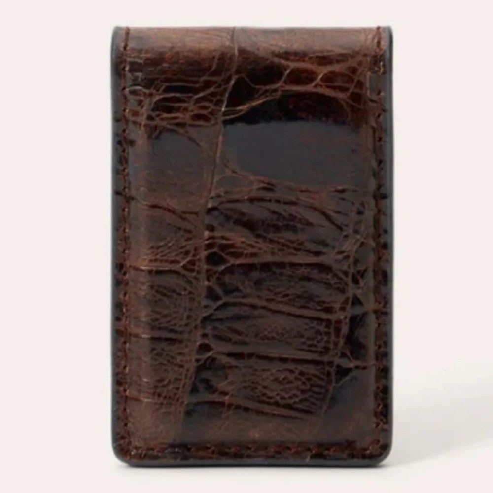 NIBX STETSON TOOLED EMBOSSED CROCO MONEY💰CLIP, OS, BNWTIBX